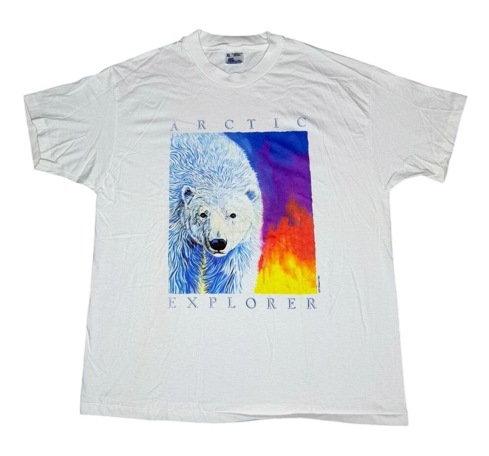 Vintage 90s Arctic Explorer Polar Bear T-Shirt